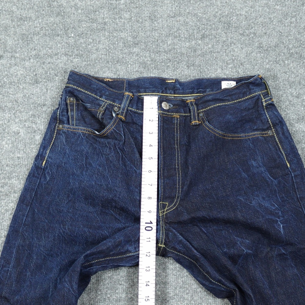 Levi's 501 Jeans Mens 33x32 Dark Blue White Oak Cone Denim Selvedge Button Fly - Picture 10 of 14